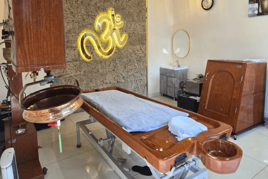 Panchakarma treatment room at Dr Abrol Panchkarma & Research Center, Amritsar
